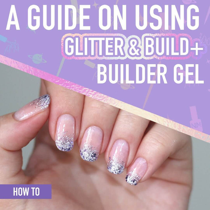 How to use loose nail glitters with builder gel