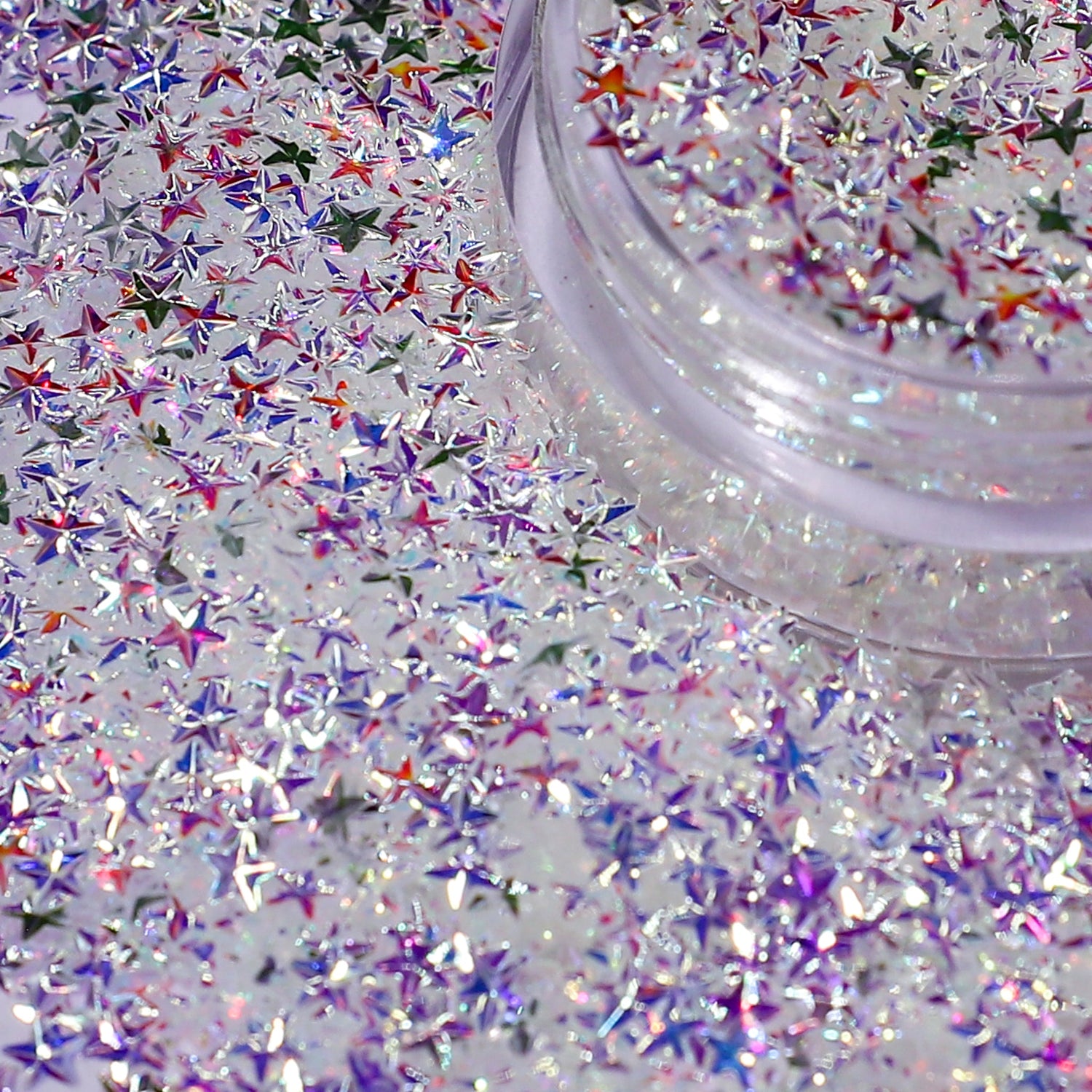 3D Iridescent Stars Loose Nail Glitter 3g