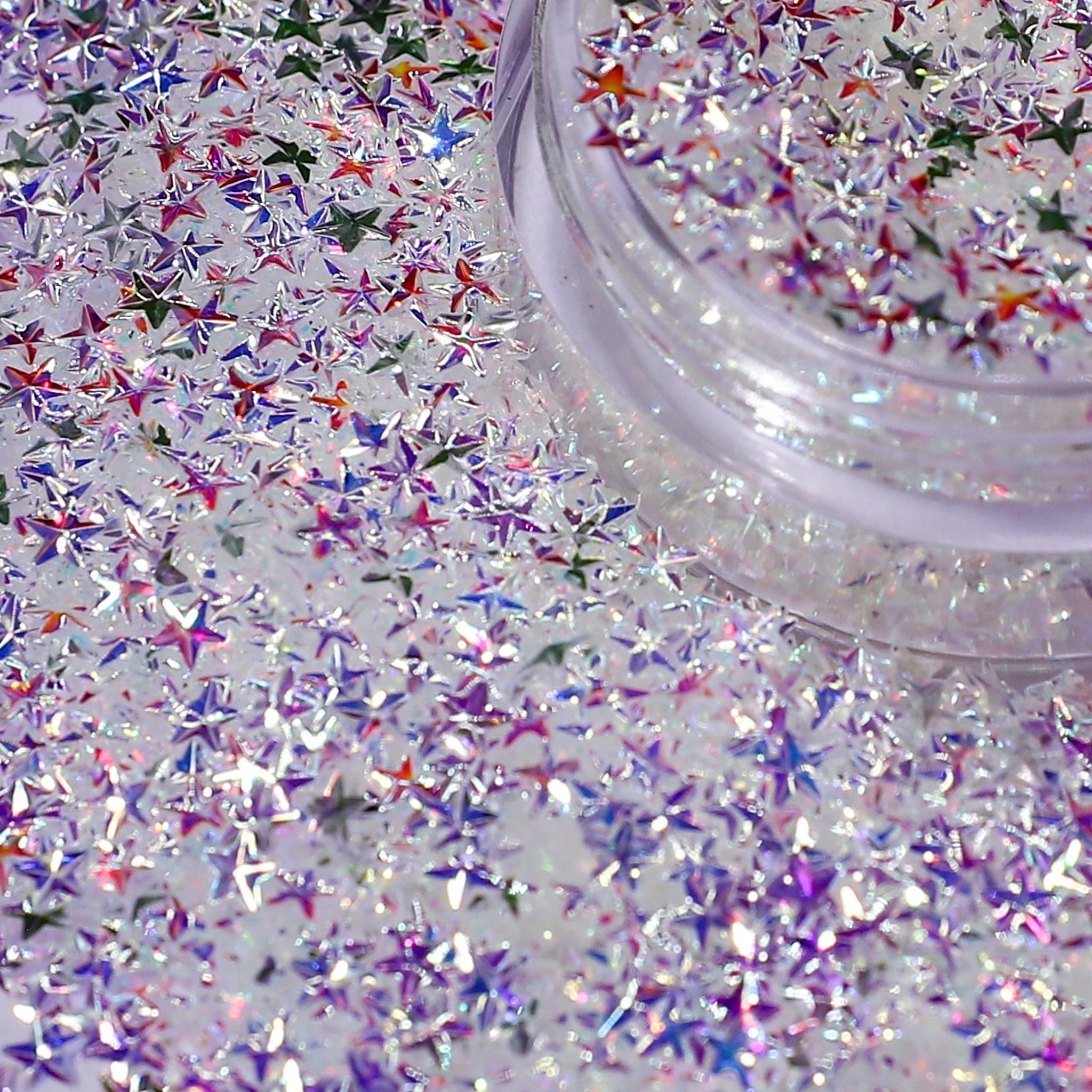 3D Iridescent Stars Loose Nail Glitter 3g