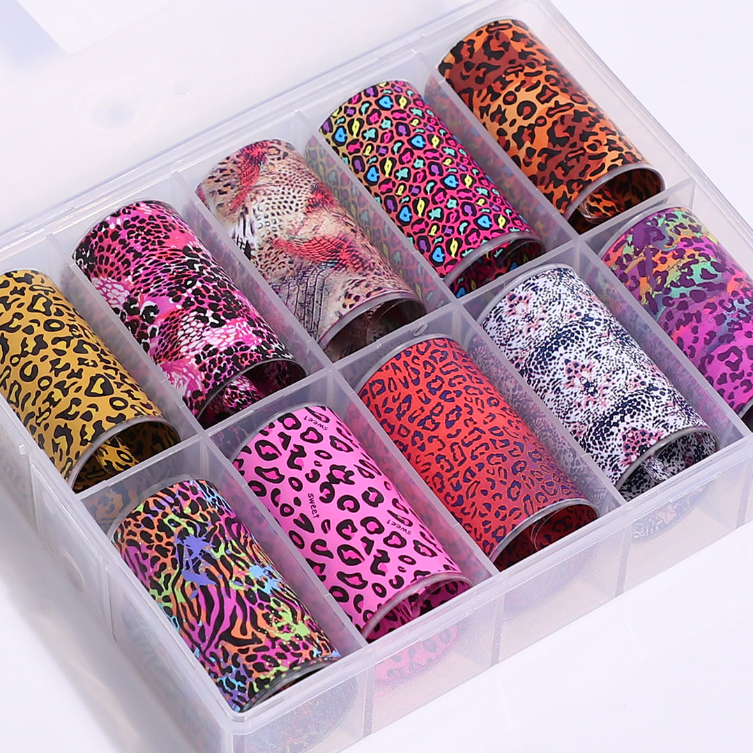 Nail Art Foil | 10pcs LEOPARD Print Set