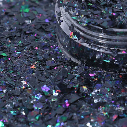 Black Holographic Shards Nail Glitter 5g