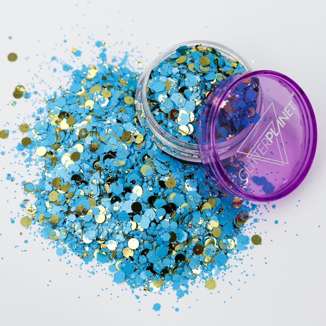 Blue Lagoon Blue &amp; Gold Nail Glitter
