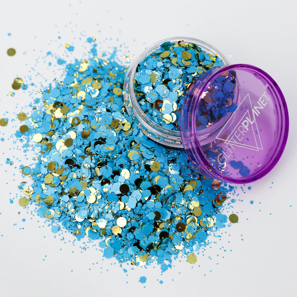 Blue Lagoon Blue &amp; Gold Nail Glitter