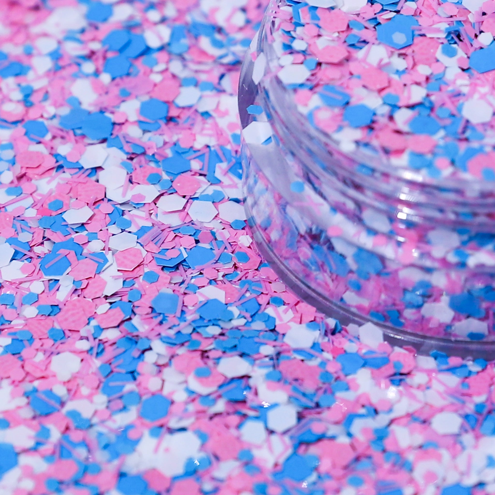 Bon Bon - Blue, White and Pink Matte Nail Glitter
