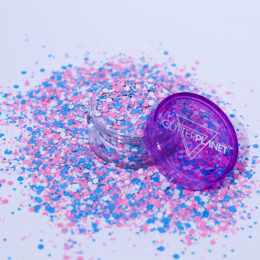 Bon Bon - Blue, White and Pink Matte Nail Glitter