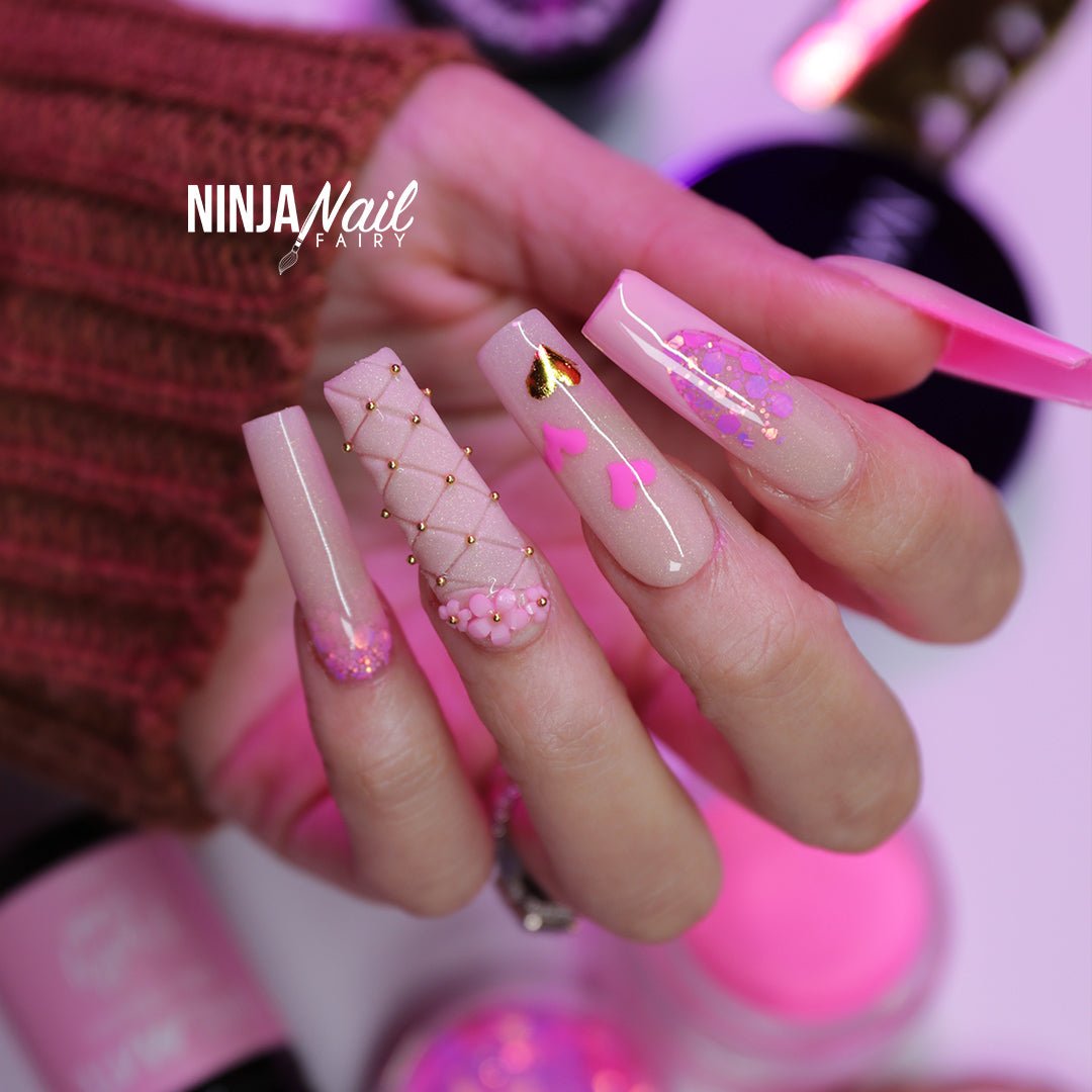 Candy Pink Marble Acrylic Nail Powder