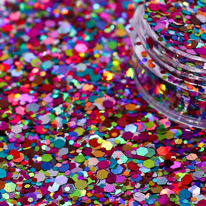 Carnival Multi colour Holographic Chunky Nail Glitter 5g