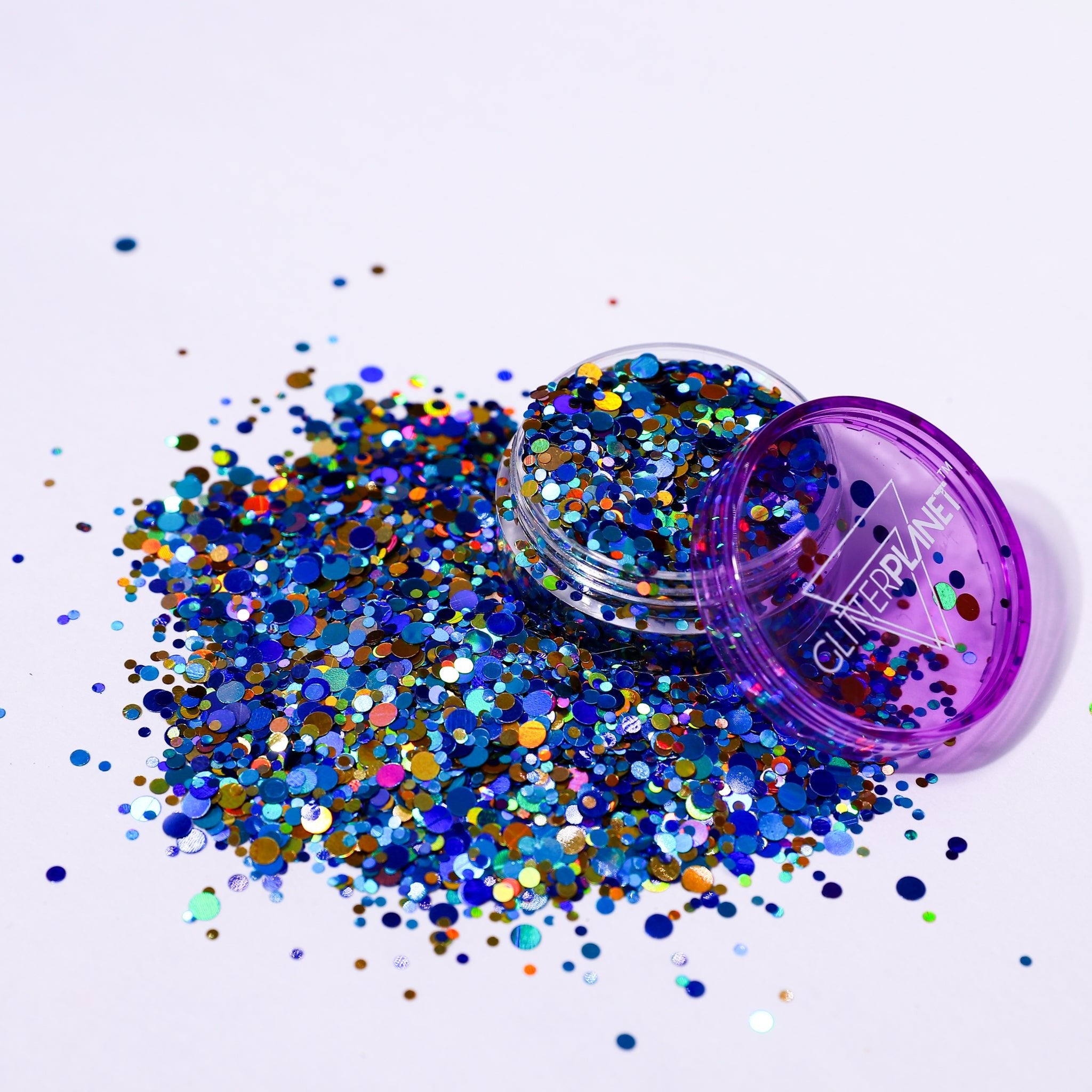 Celebrations Blue and Gold Holographic Nail Glitter