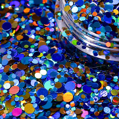 Celebrations Blue and Gold Holographic Nail Glitter