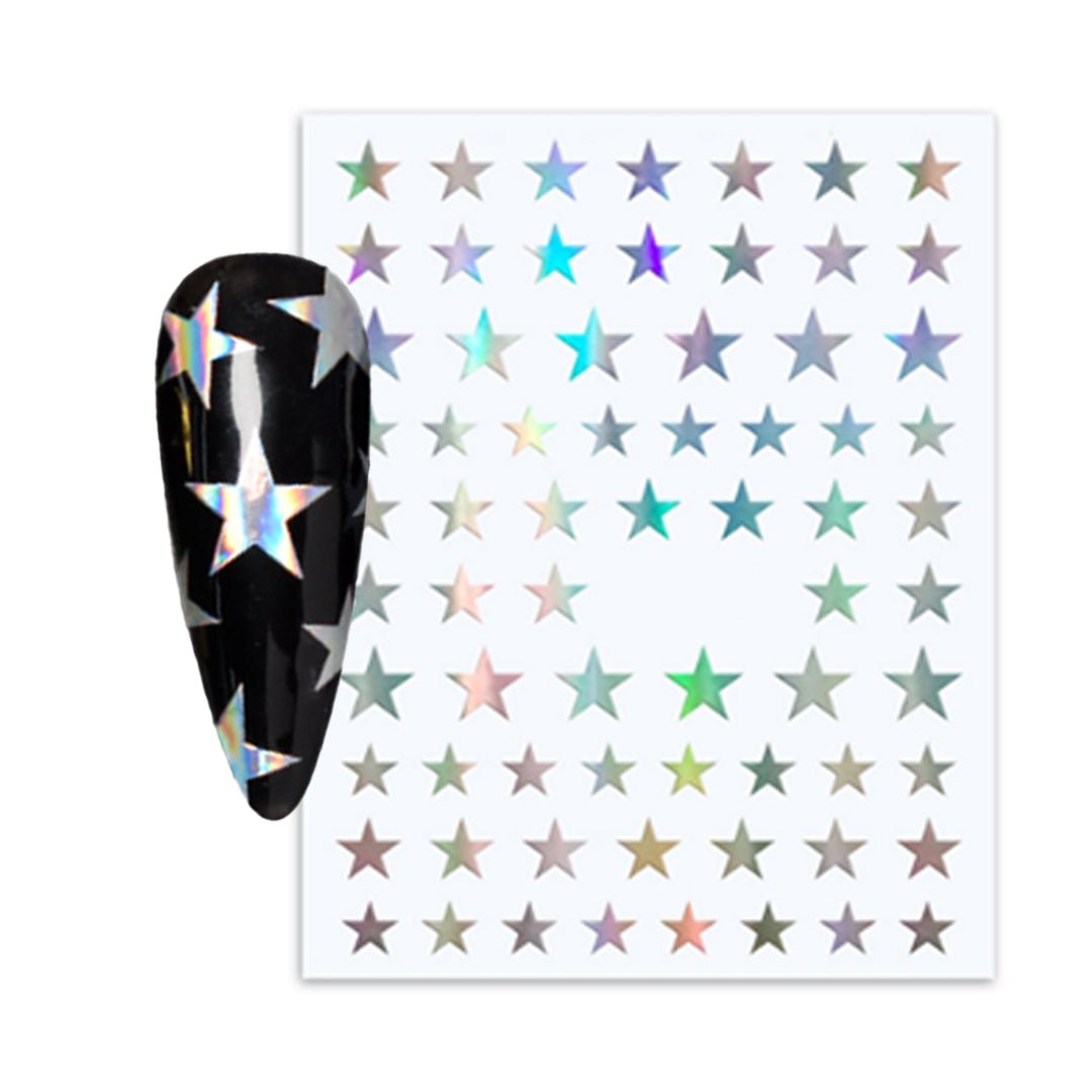 Dazzling Chunky Stars Chic Nail Art Sticker / Metallic