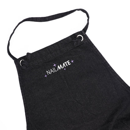 Denim Effect Distressed Apron with Pockets