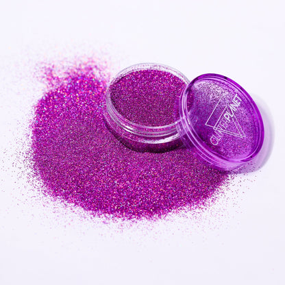 Fine Holographic Pink Nail Glitter on white background