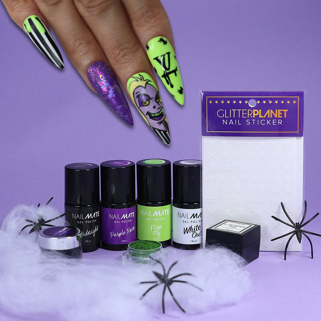 Glitter Planet Beetlejuice Theme Nail Art Kit - Limited Edition