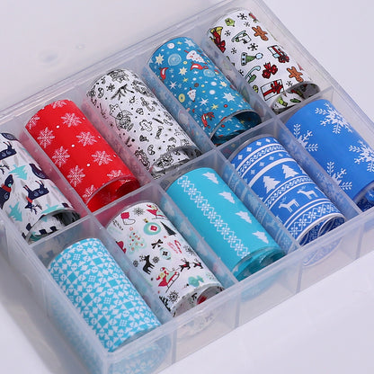 Christmas Blues Nail Art Transfer Foils 10pcs