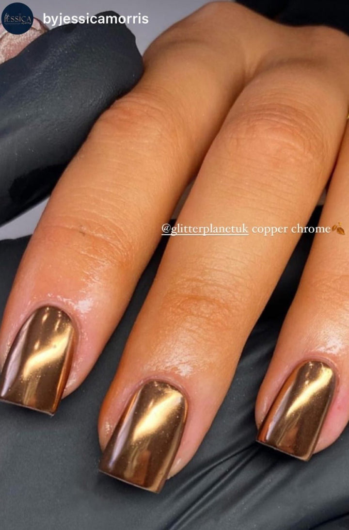 Glitter Planet Copper Chrome Nail Art Pigment