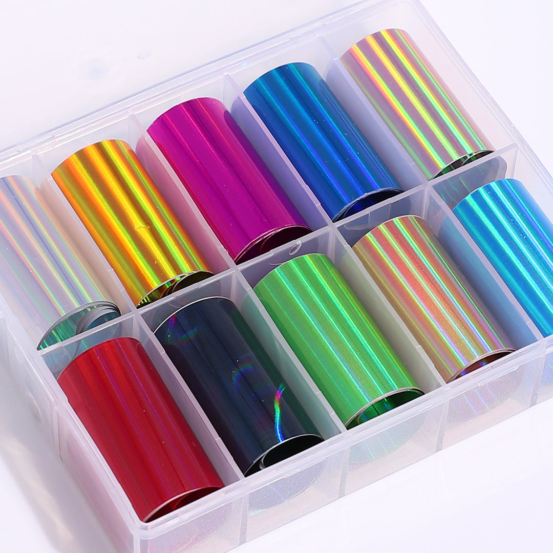 Holographic Full Colour Nail Foils 10pcs