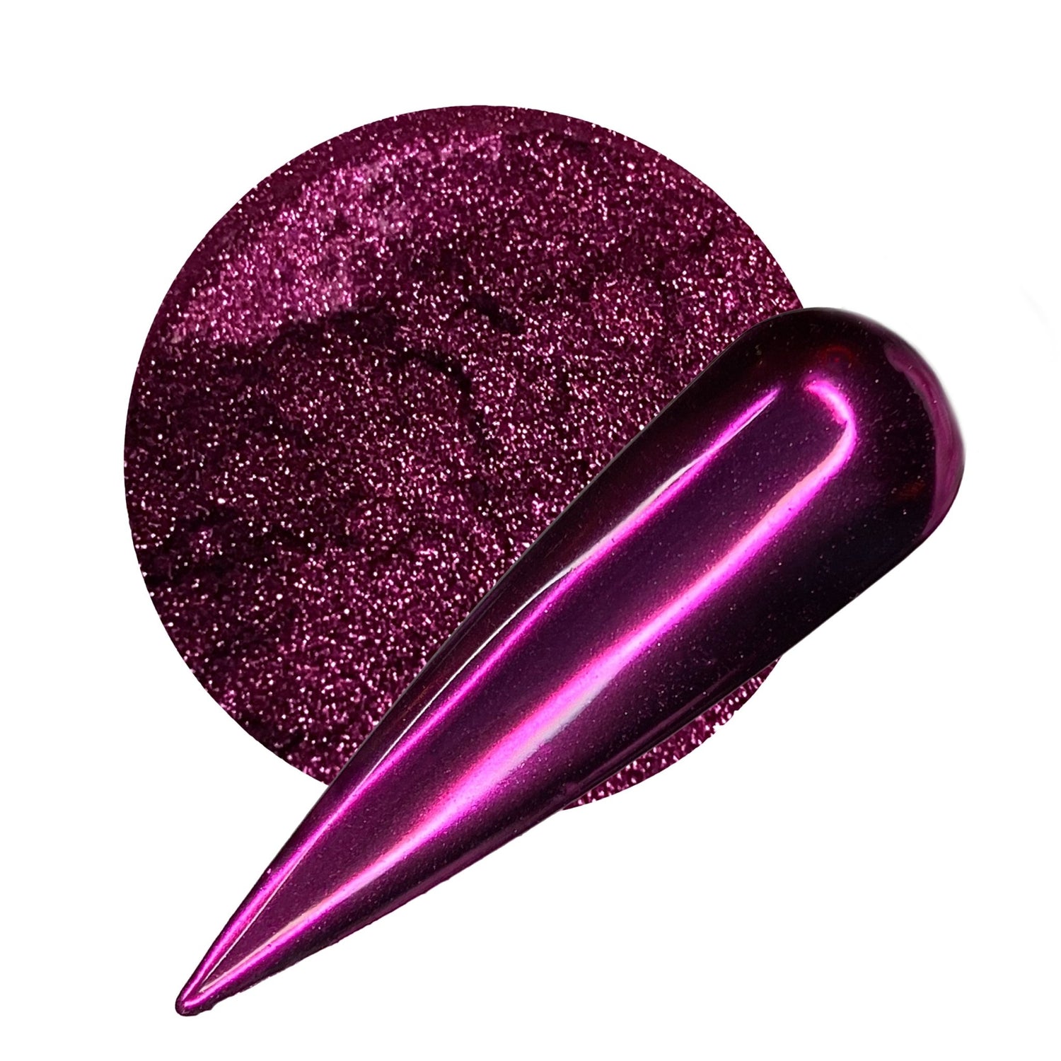 Glitter Planet Hot Pink Mirror Chrome Nail Art Pigment Powder