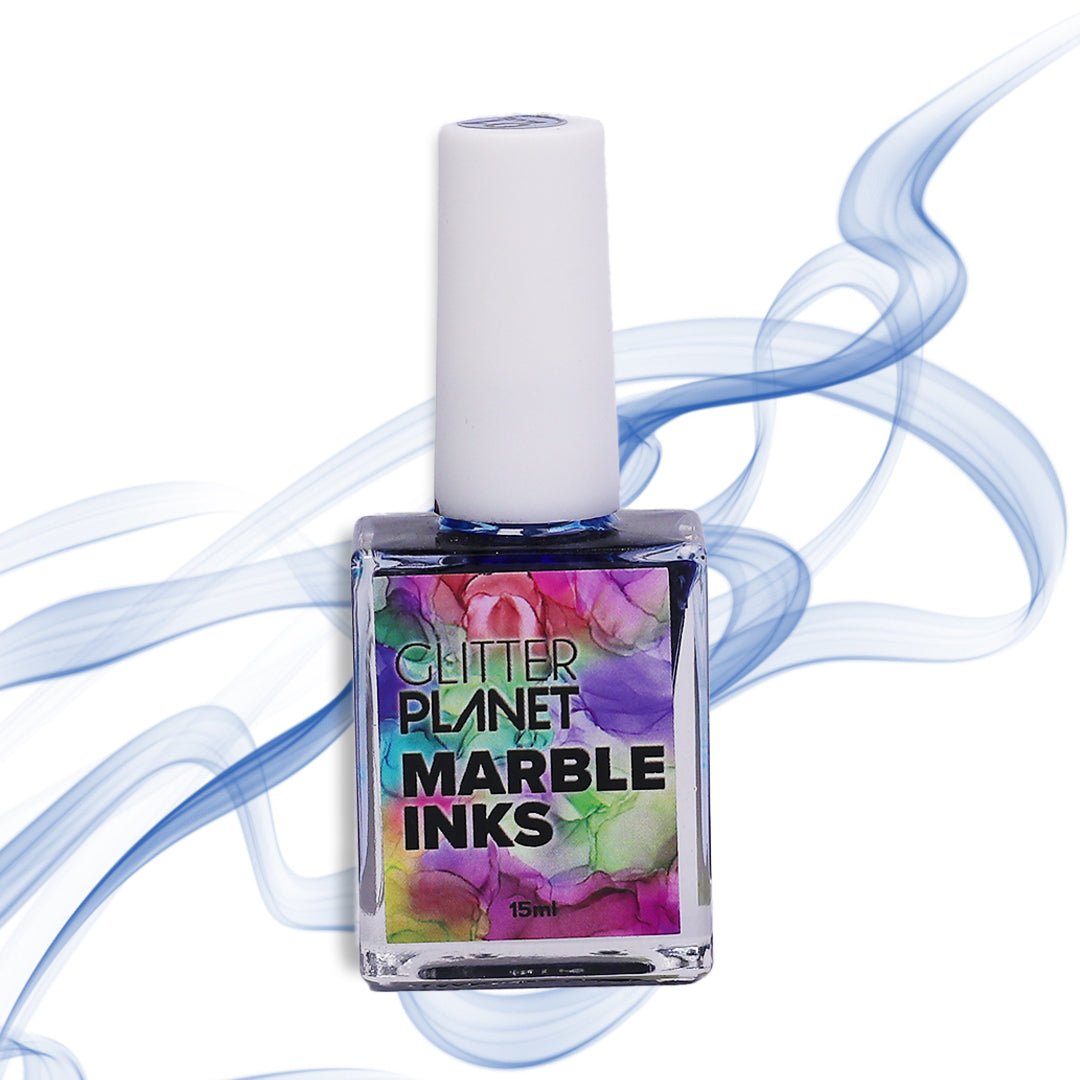 Glitter Planet Marble Art Ink - Blue