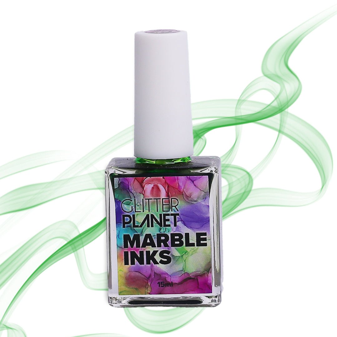 Glitter Planet Marble Art Ink - Green