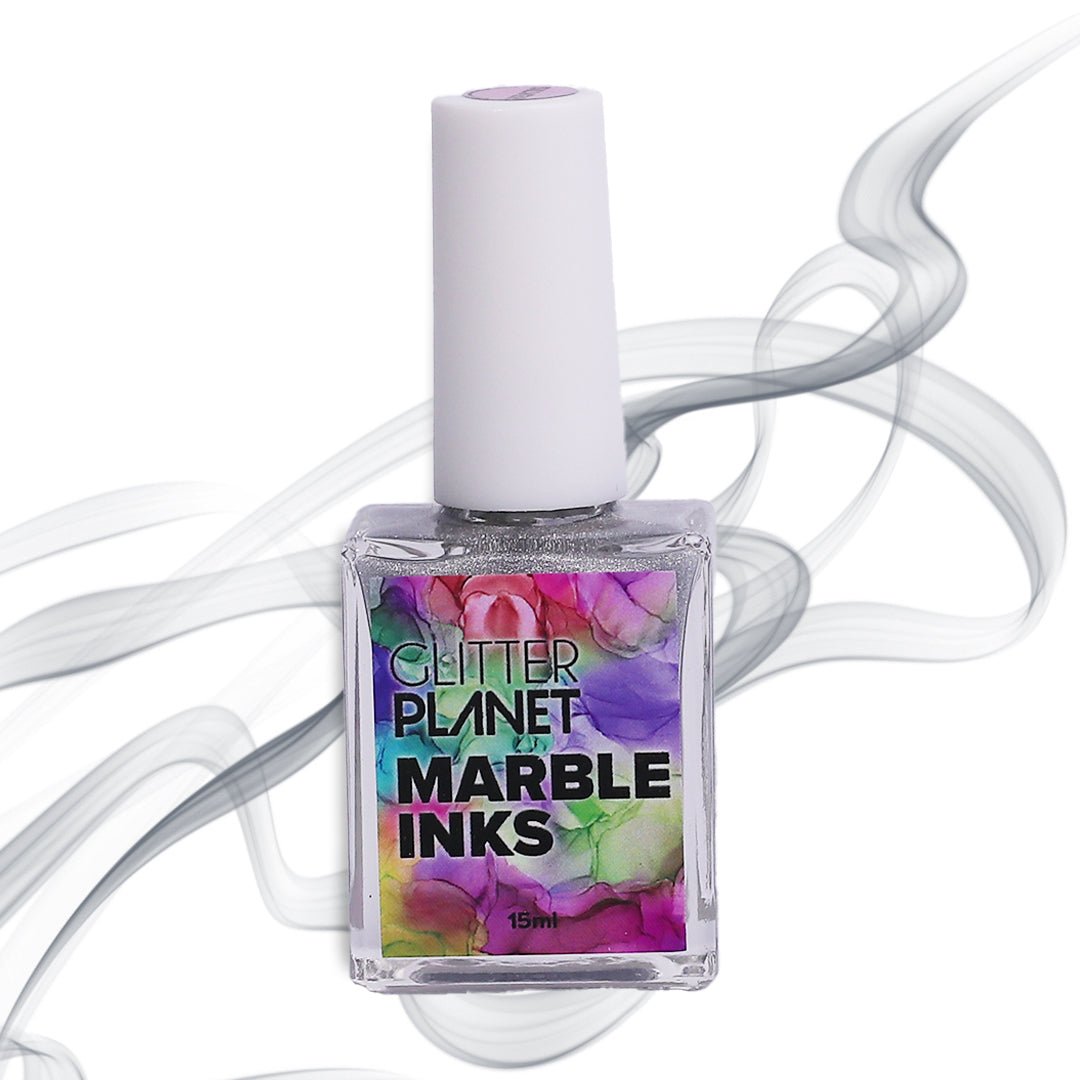 Glitter Planet Marble Art Ink - Silver