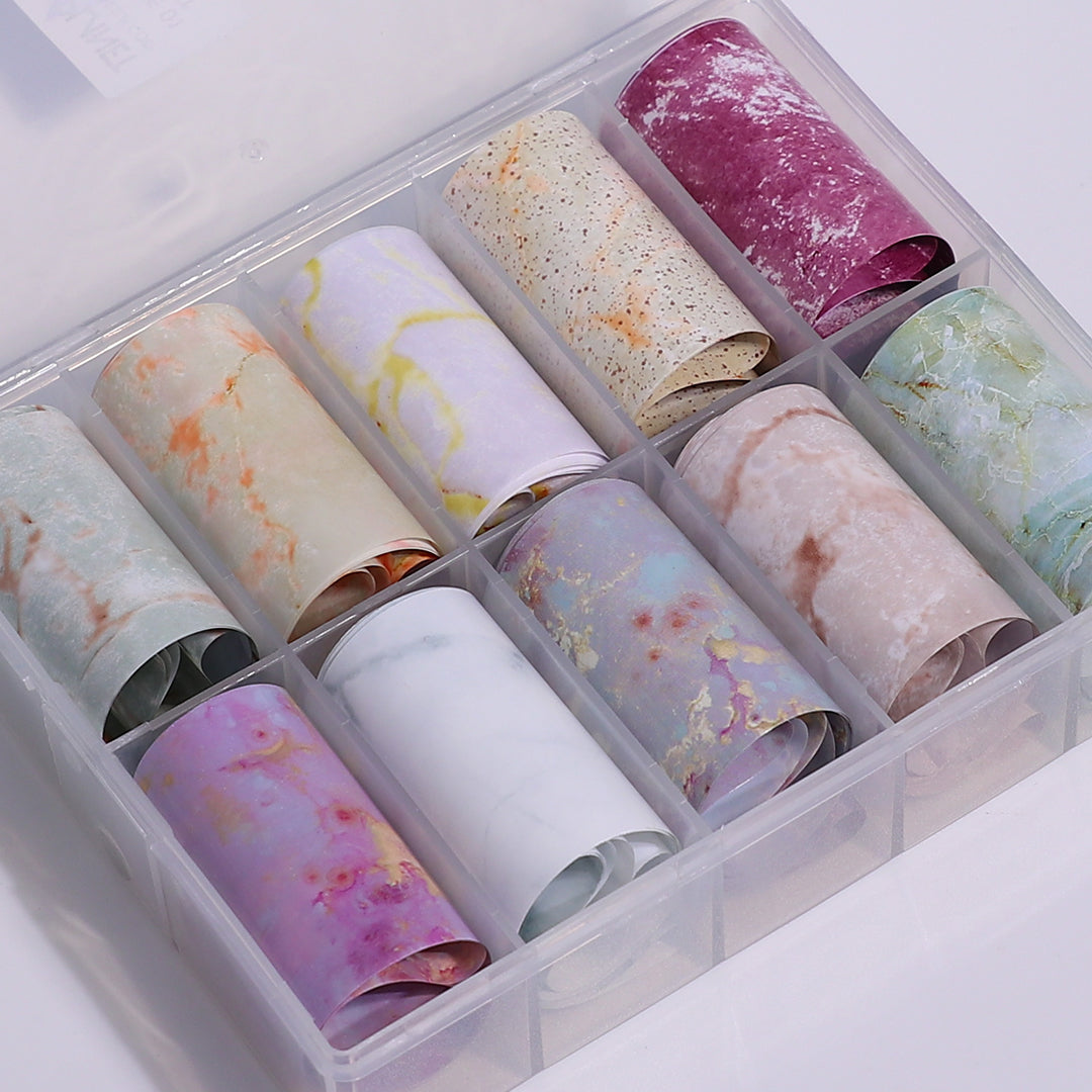 Marble Stone Nail Art foil Set 10pcs