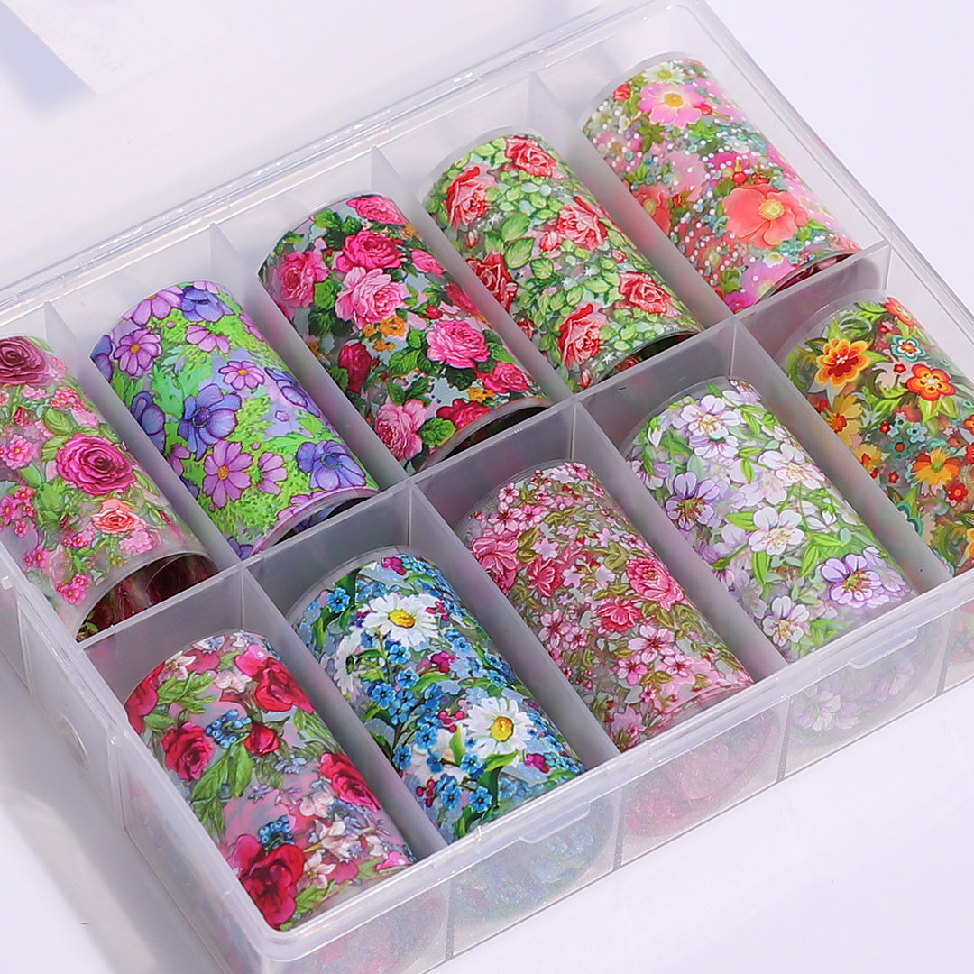 Nail Art Foil | Floral Set 10pcs - set 1