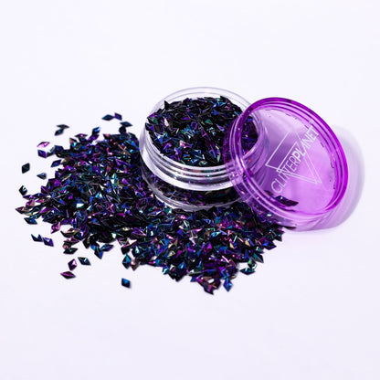 Oil Slick diamond glitter close up image | Glitter Planet