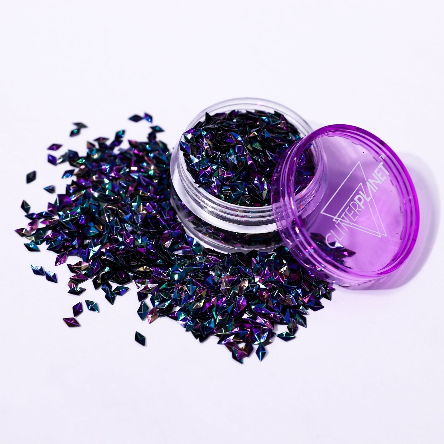 Oil Slick diamond glitter close up image | Glitter Planet