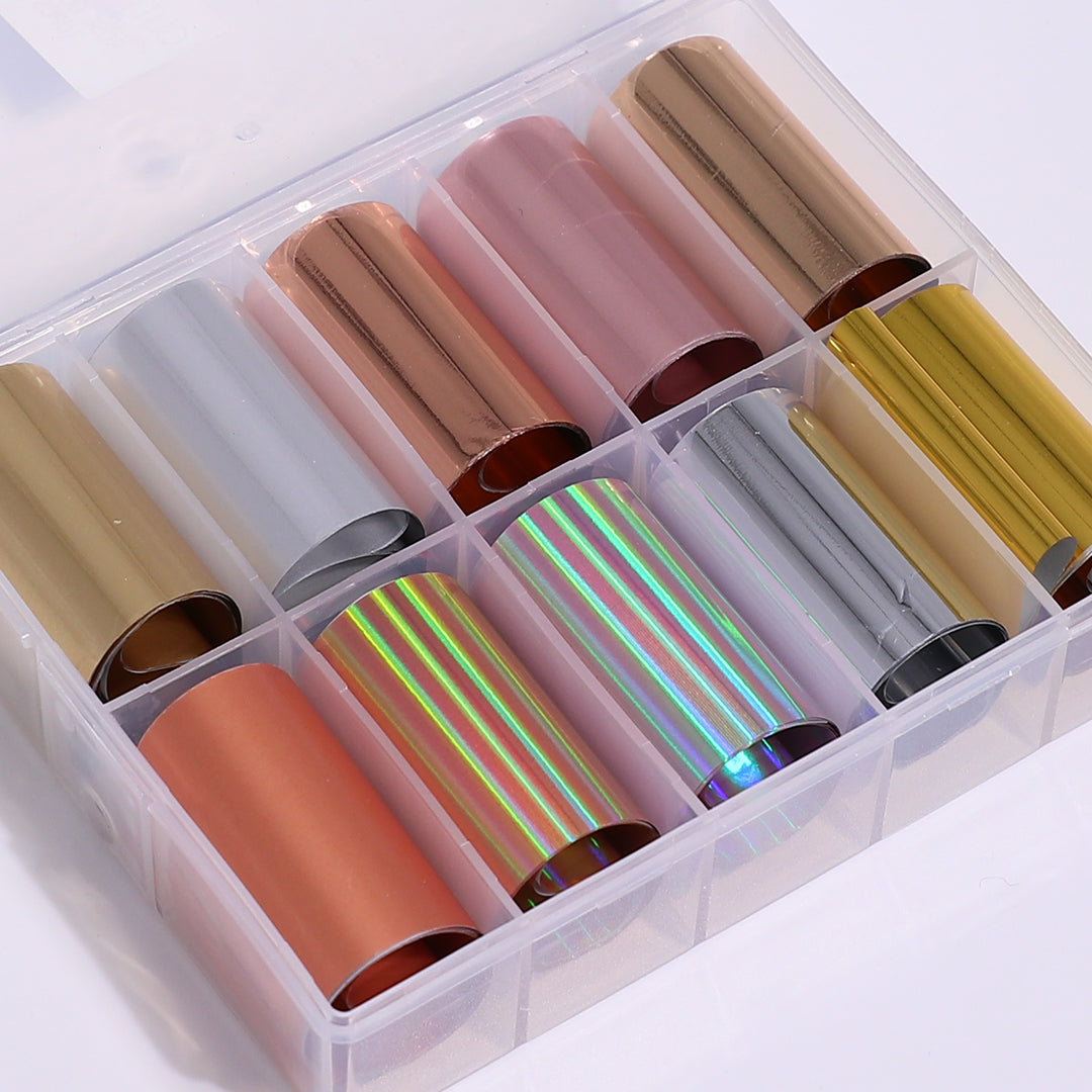 Rose Gold Nail Foils 10pcs Set