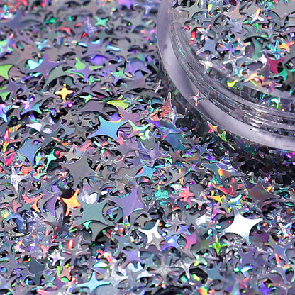 Silver Holographic Lens Flare Nail Glitter