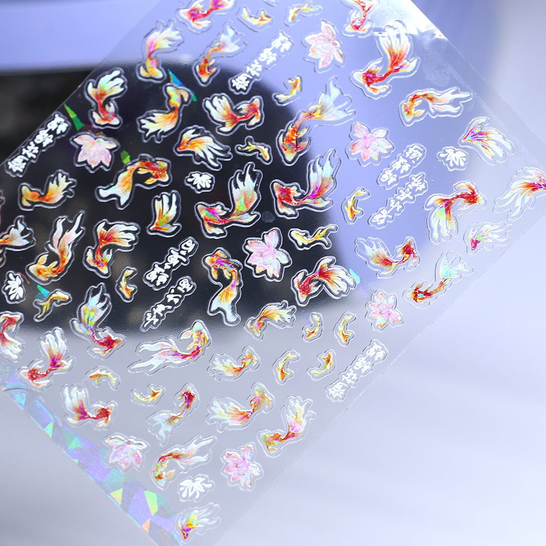Gold Fish Nail Art Stickers