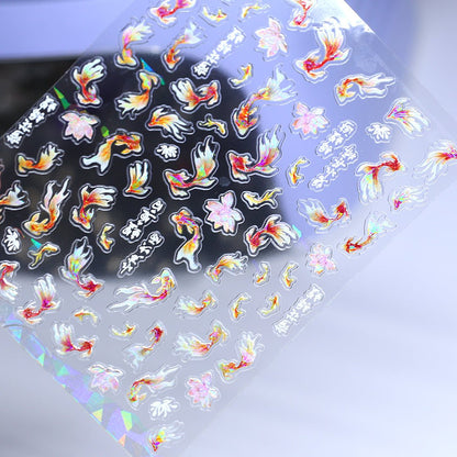 Gold Fish Nail Art Stickers