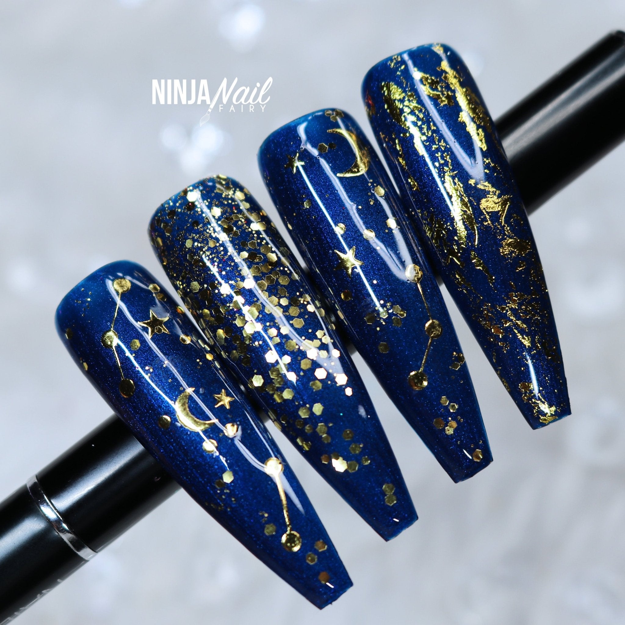 Gold Galaxy Nail Art Sticker