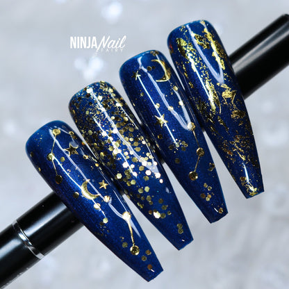 Gold Galaxy Nail Art Sticker