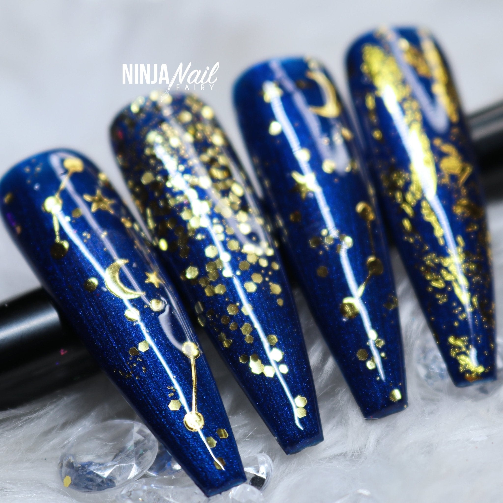 Gold Galaxy Nail Art Sticker