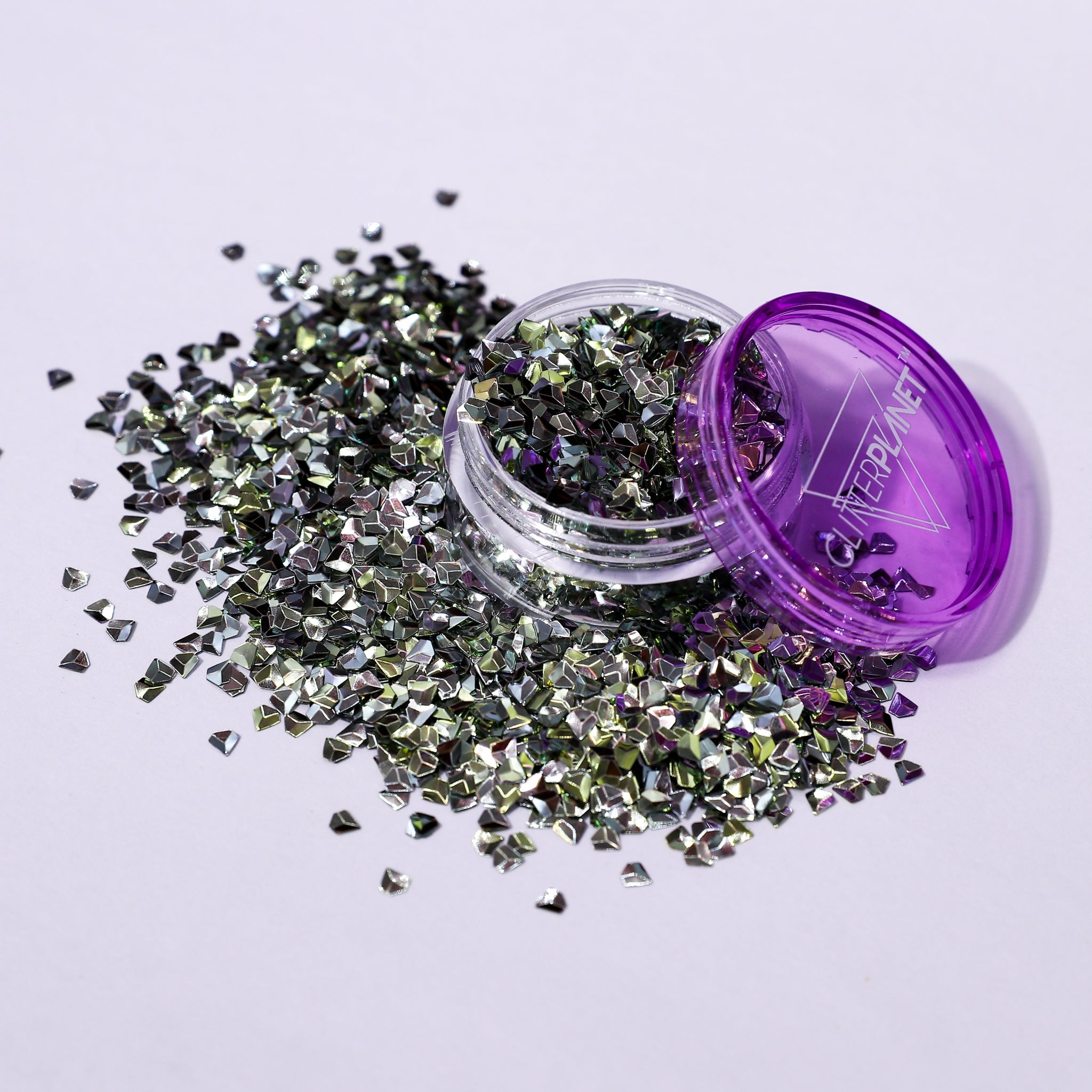 Gold Mine | Gold 3d Gem Nail Glitter in a pot on a white background