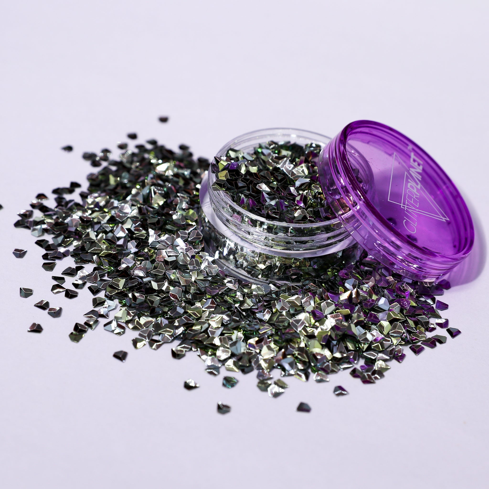 Gold Mine | Gold 3d Gem Nail Glitter in a pot on a white background