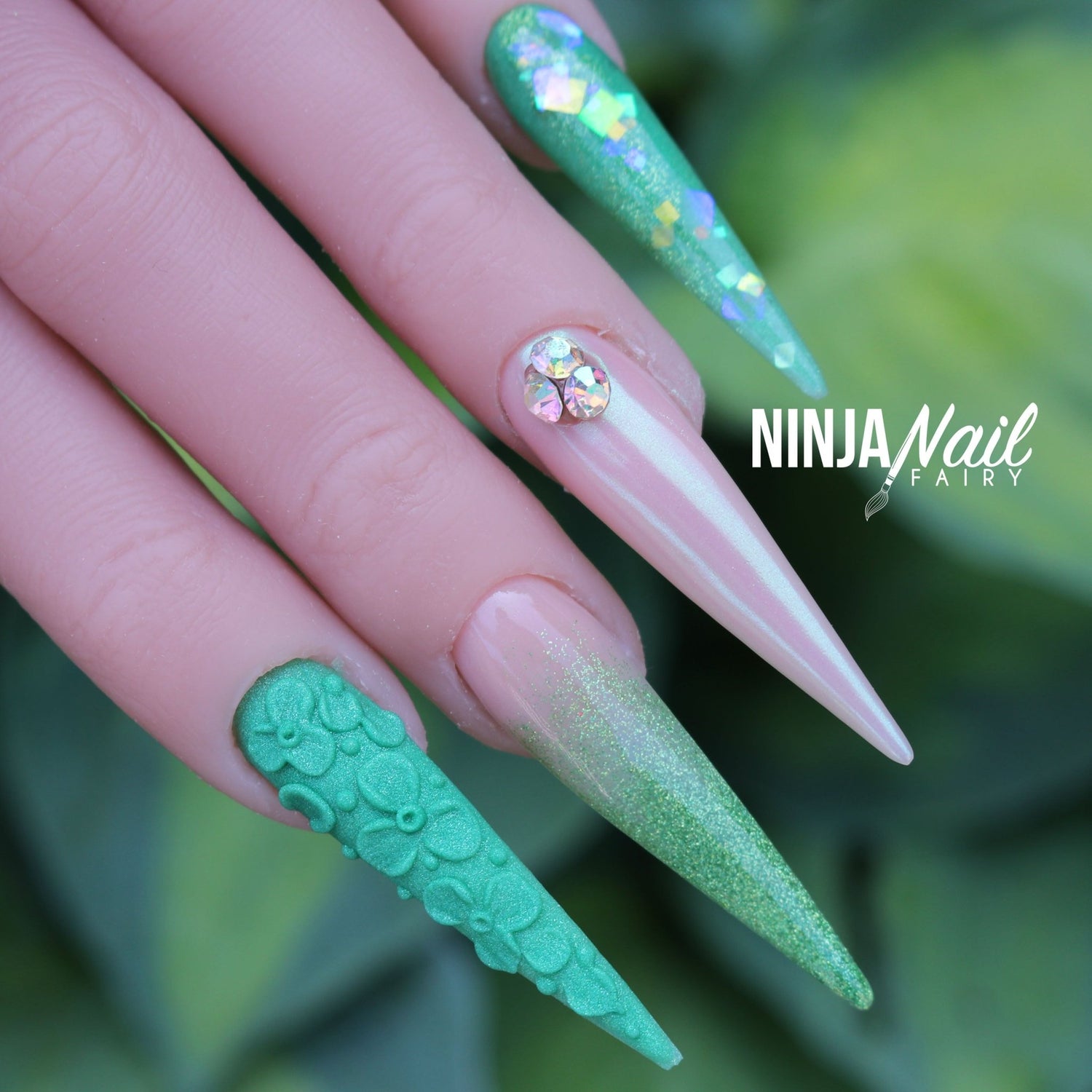 High Flyer Green Acrylic Nail Powder