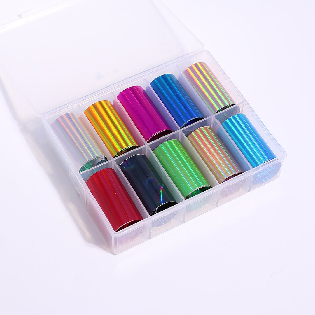 Holographic Full Colour Nail Foils 10pcs
