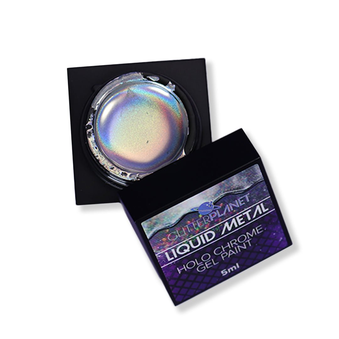 Holographic Silver Magic Liquid Metal Chrome Gel Paint