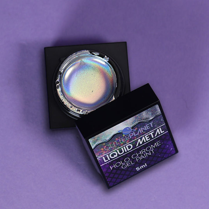 Holographic Silver Magic Liquid Metal Chrome Gel Paint