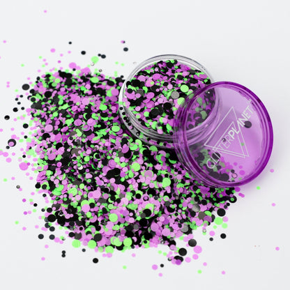 Hulk Purple, Green and Black Nail Glitter