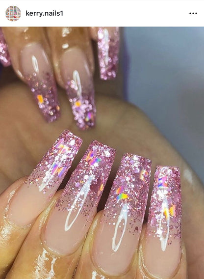 Laser lights Pink Holographic Nail Glitter 5g