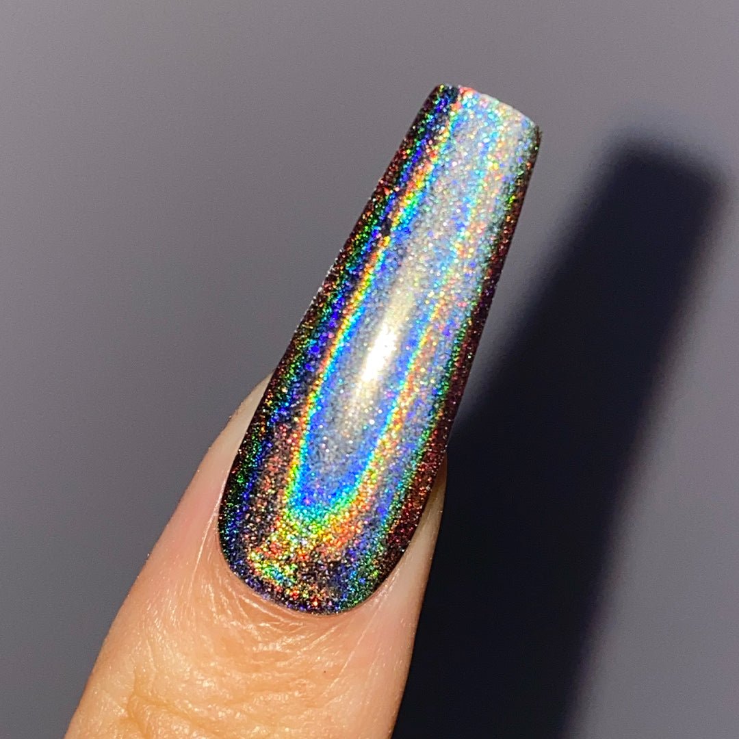 Laser Silver Holographic Rainbow Nail Pigment