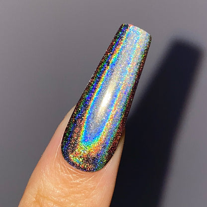 Laser Silver Holographic Rainbow Nail Pigment