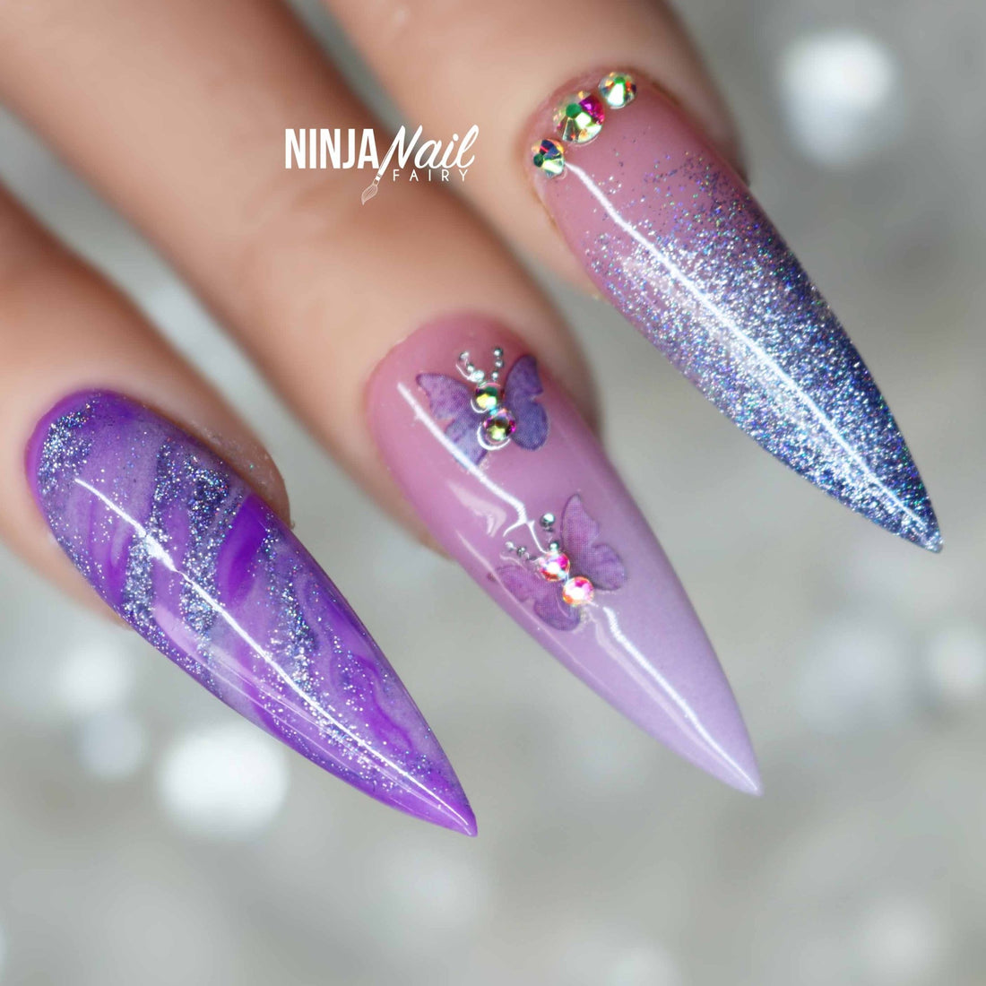 Lilac Sparkle Glitter Acrylic Nail Powder