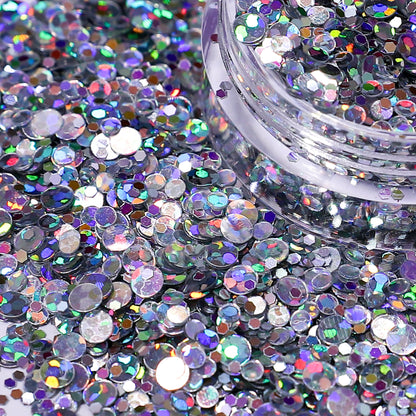 Disco Ball silver holographic nail glitter from Glitter Planet