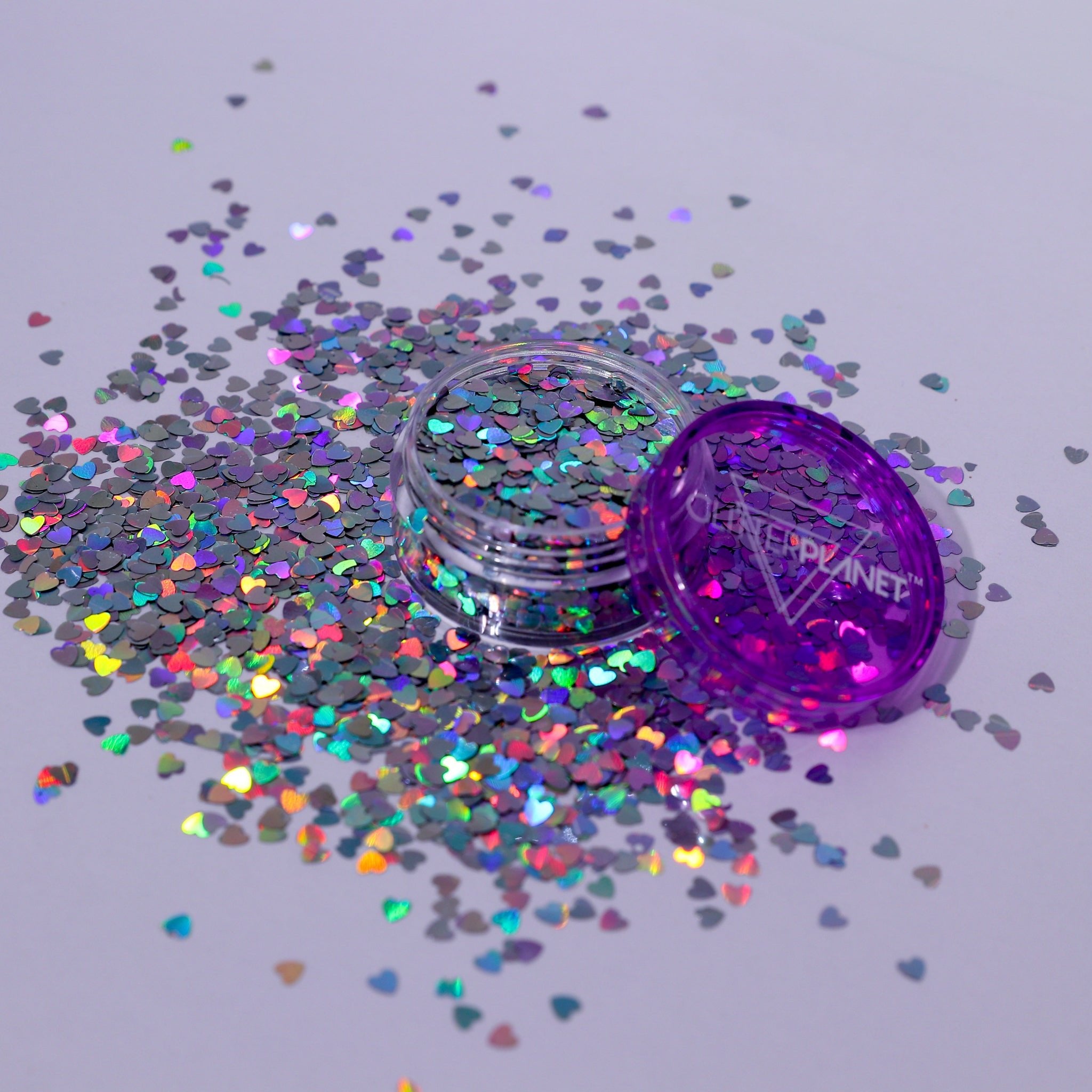 Loose Nail Glitter | Holo Silver Hearts 3g