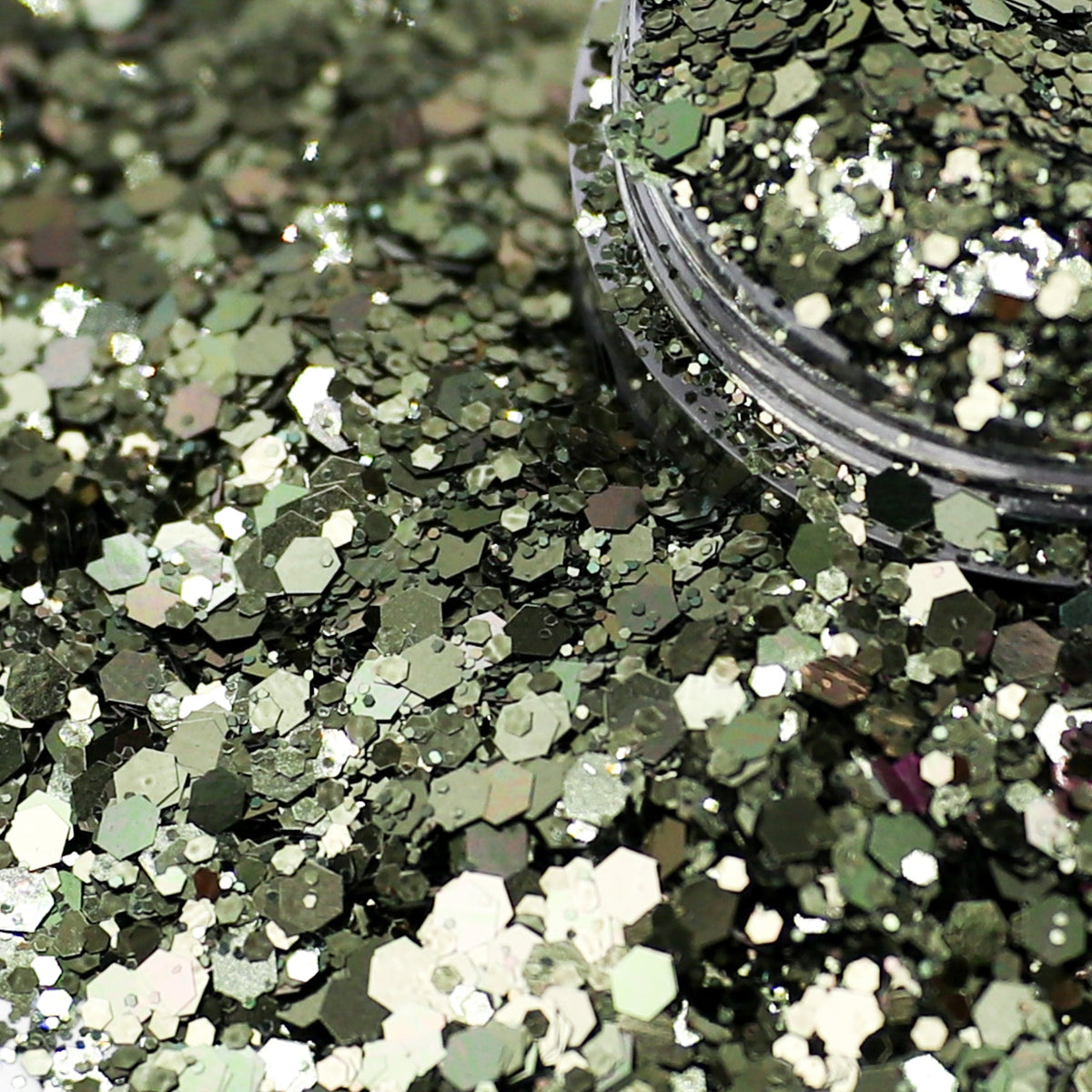 Loose Nail Glitter | Olive Green Chunky
