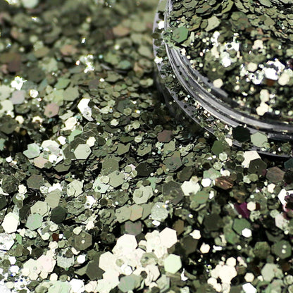 Loose Nail Glitter | Olive Green Chunky